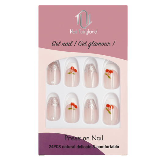 Cherry French Tips Coffin